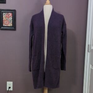 Universal Standard NWT Size 0 Deep Purple Fuzzy Duster Cardigan
